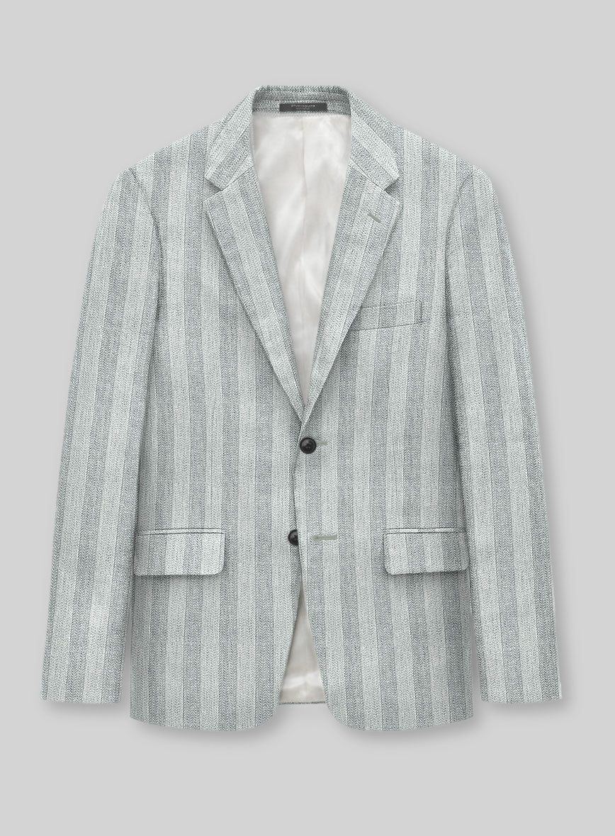 Italian Linen Scisto Basket Weave Jacket - StudioSuits