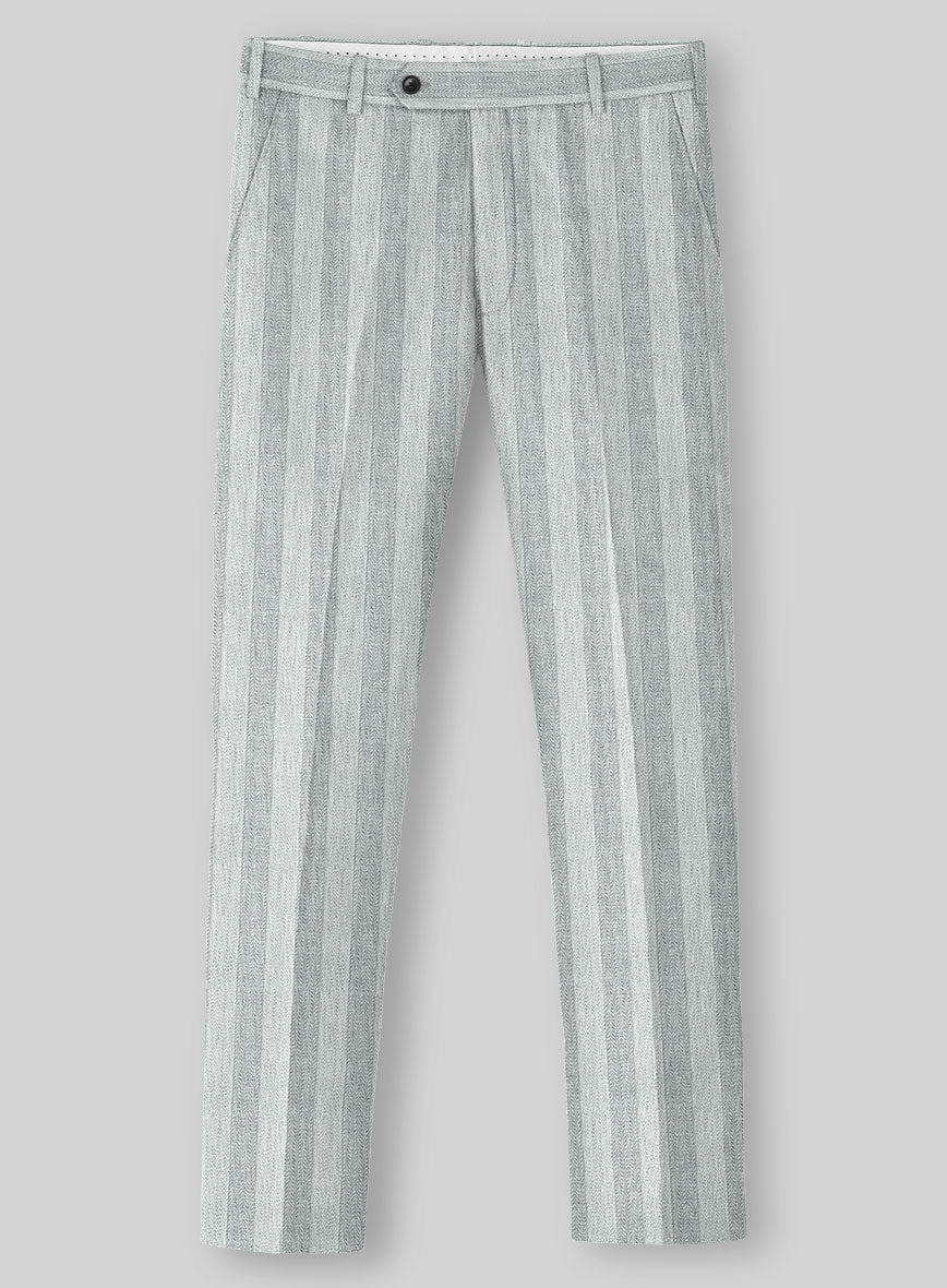 Italian Linen Scisto Basket Weave Pants - StudioSuits