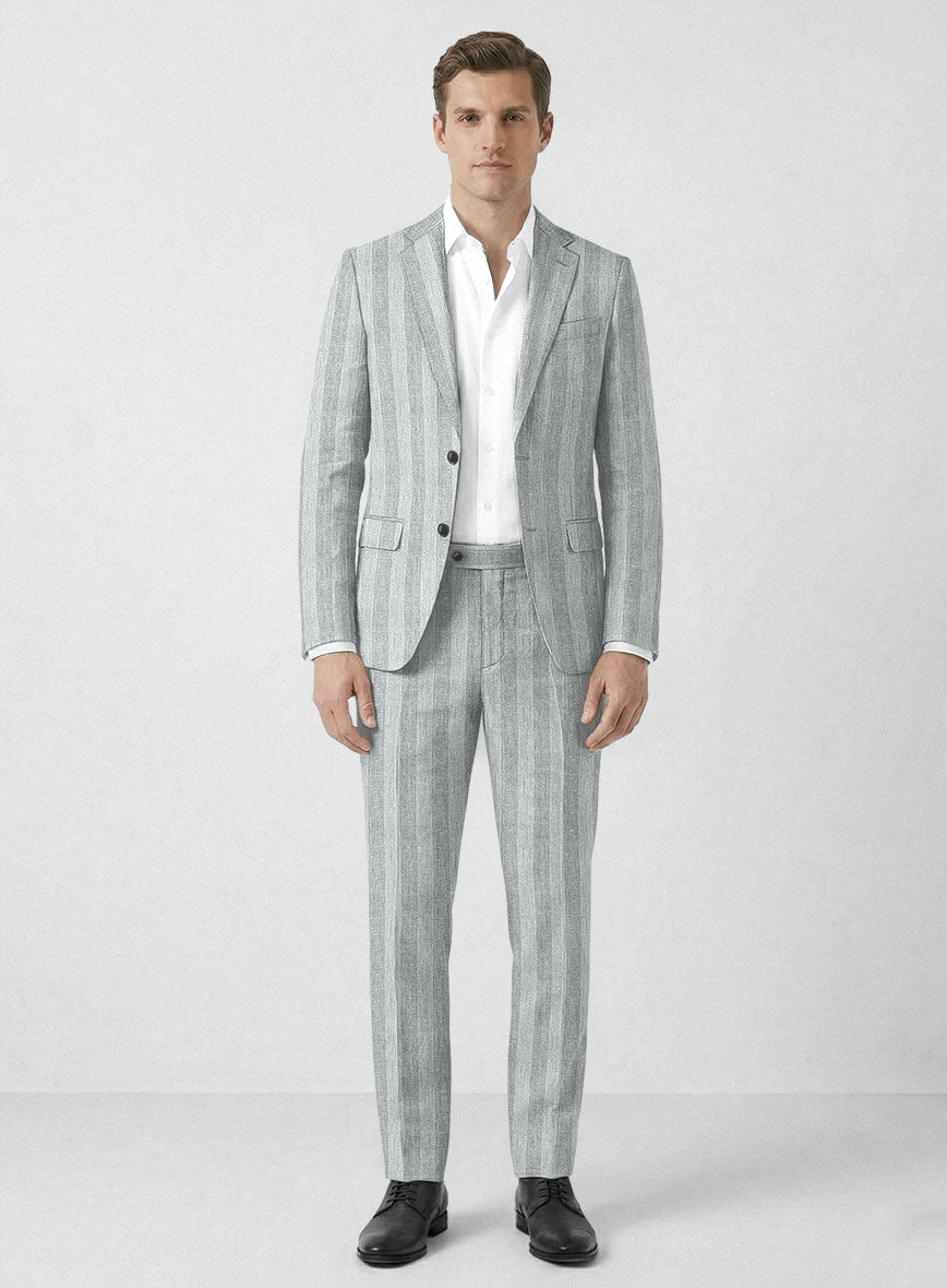 Italian Linen Scisto Basket Weave Suit - StudioSuits