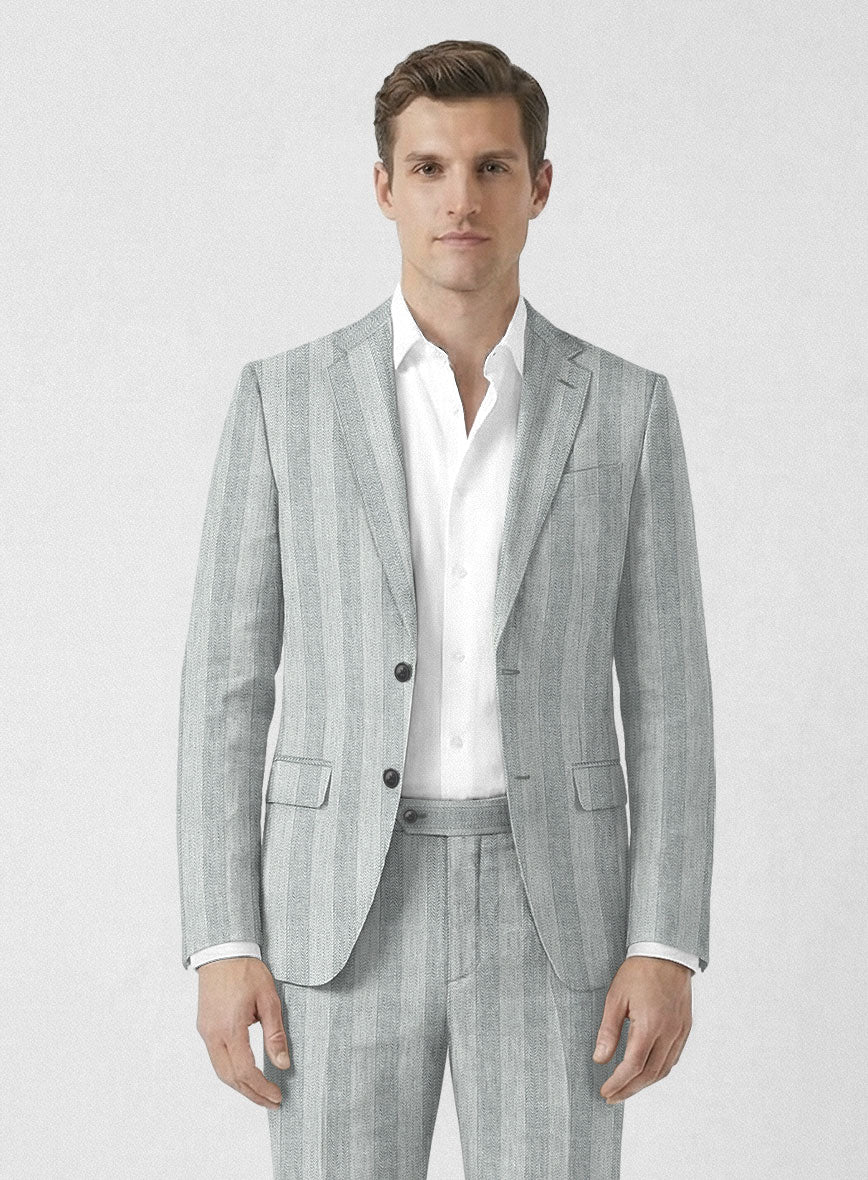 Italian Linen Scisto Basket Weave Jacket - StudioSuits