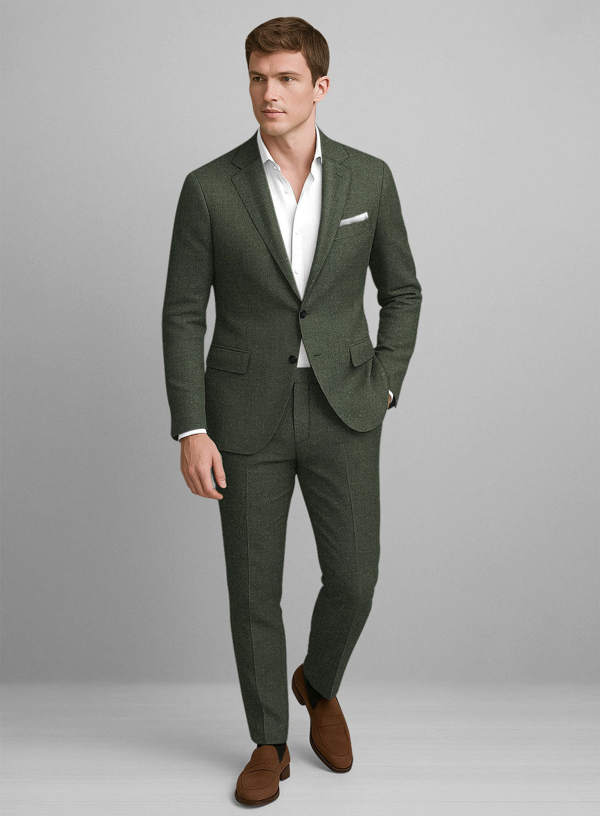 Italian Linen Seaweed Olive Suit - StudioSuits