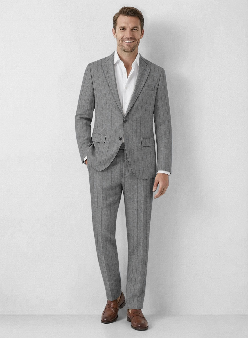 Italian Linen Seravio Stripe Suit - StudioSuits