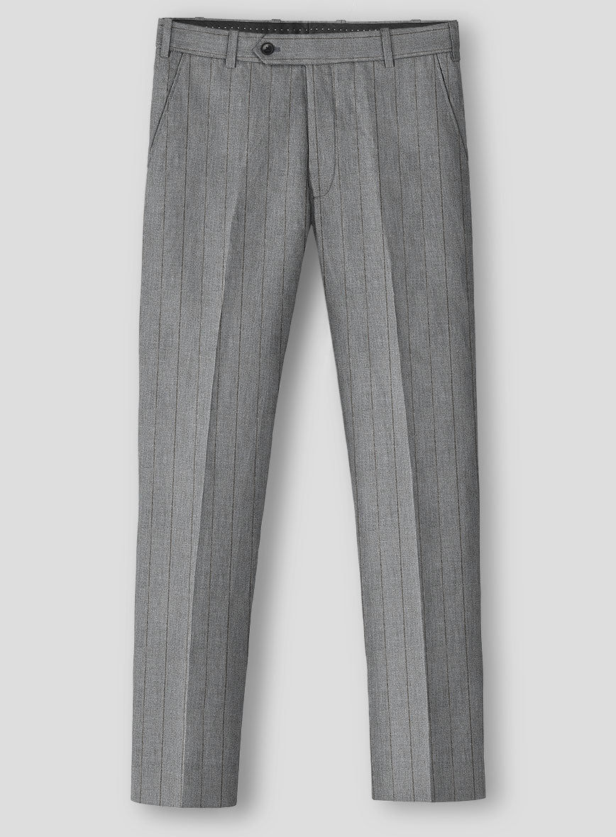 Italian Linen Seravio Stripe Pants - StudioSuits