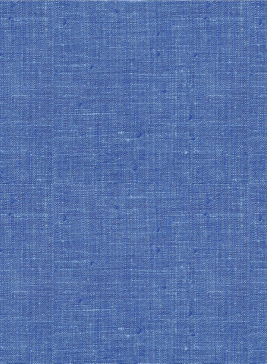 Italian Linen Smoked Blue Zipper Jacket - StudioSuits