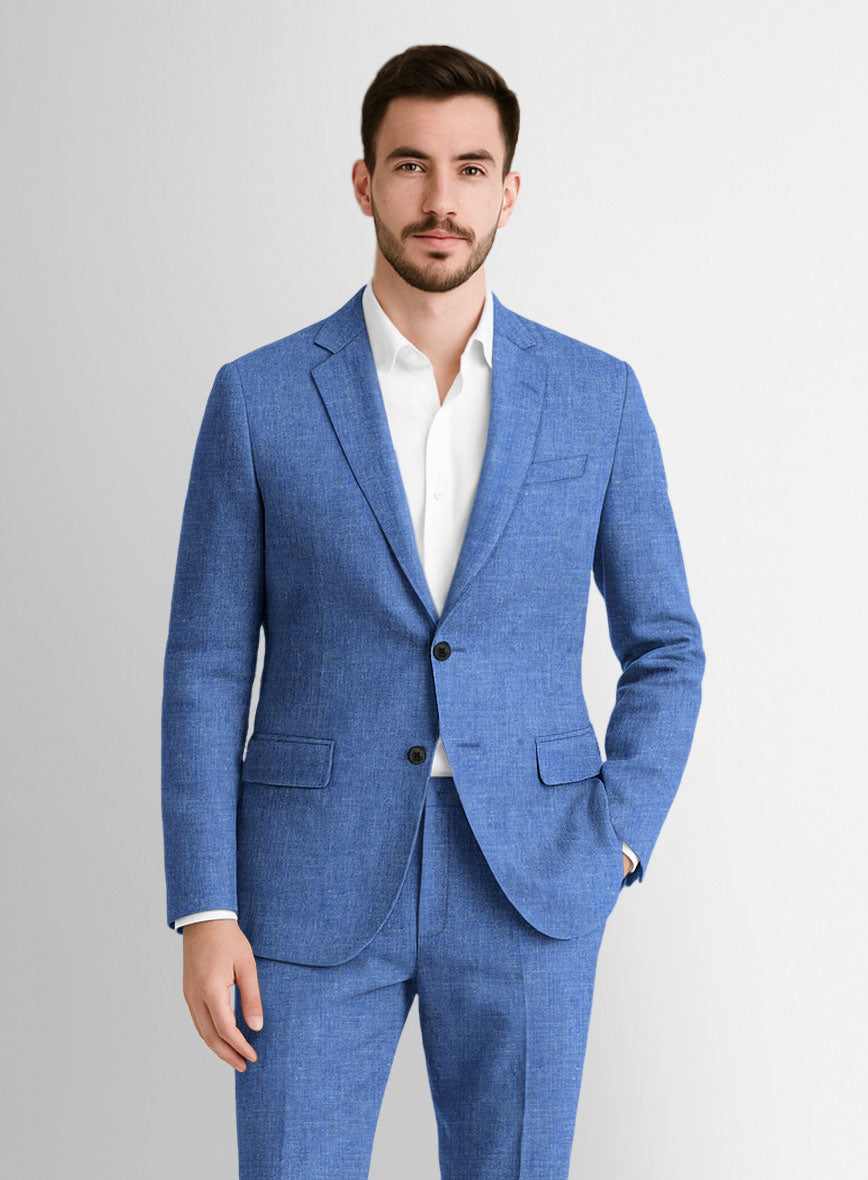 Italian Linen Smoked Blue Jacket - StudioSuits