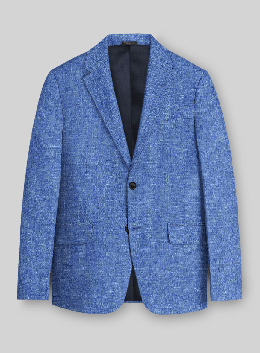 Italian Linen Smoked Blue Suit - StudioSuits