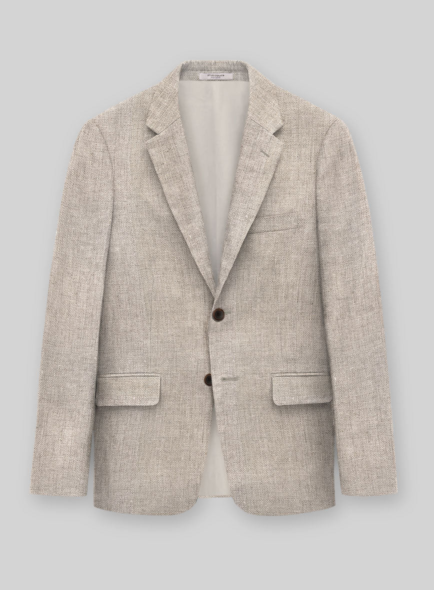 Italian Linen Stone Beige Jacket - StudioSuits
