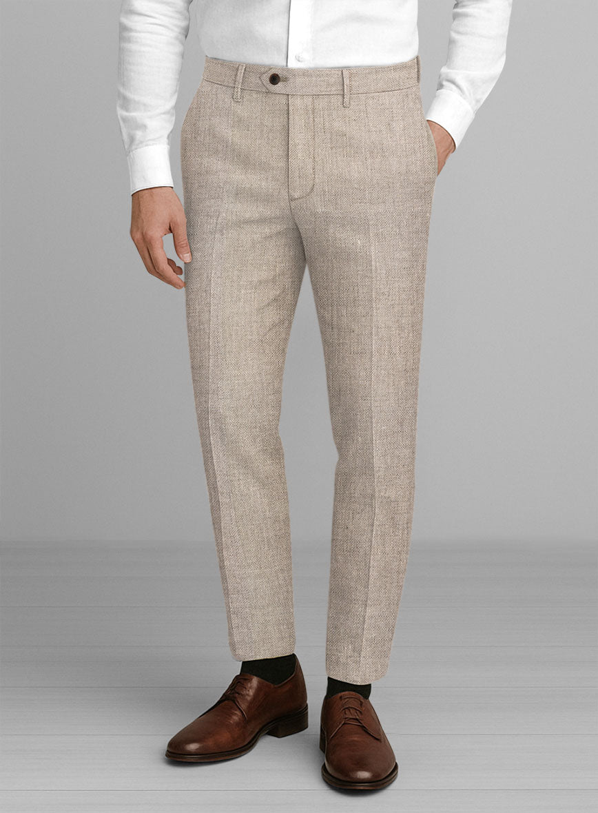 Italian Linen Stone Beige Suit - StudioSuits