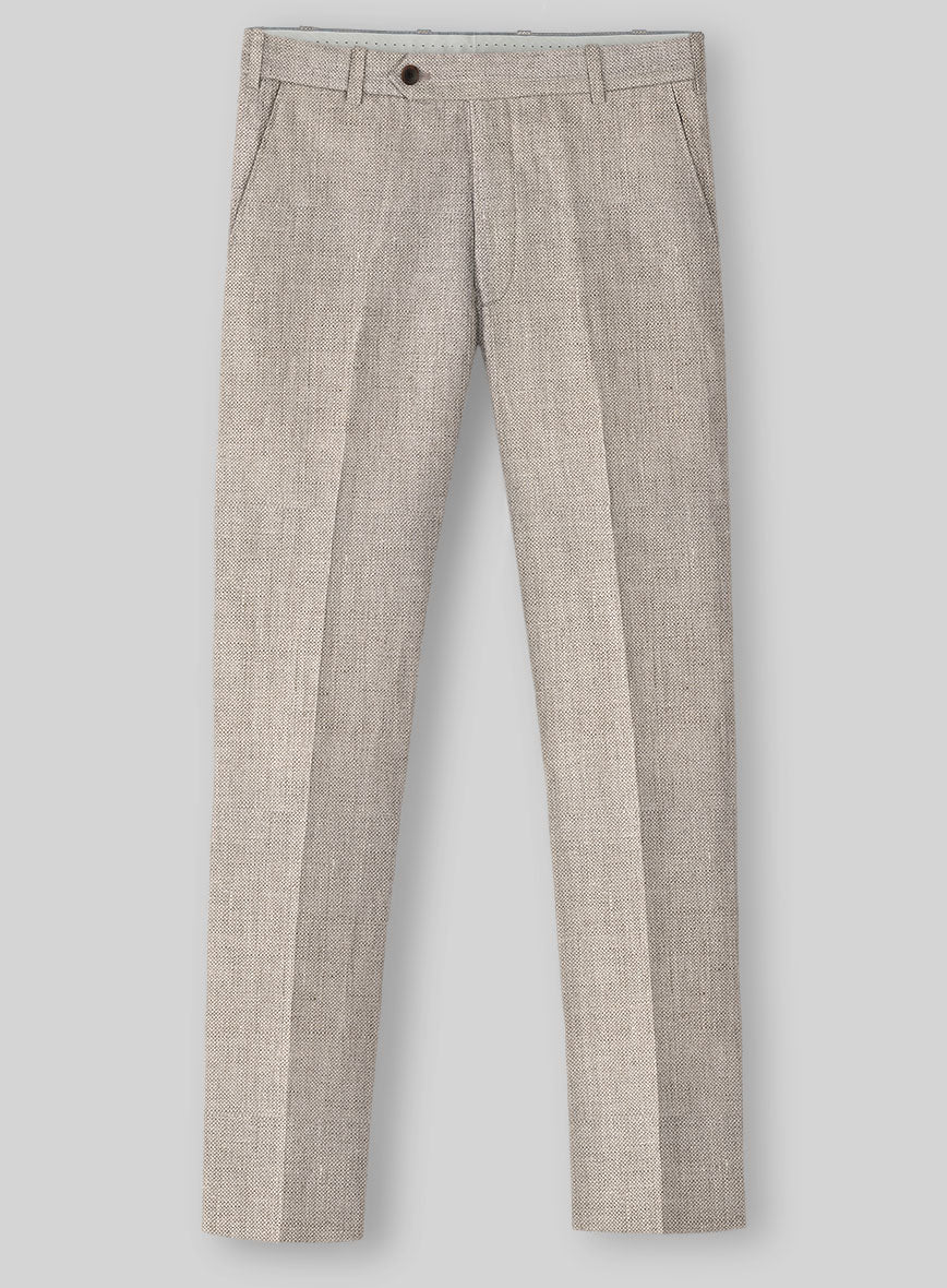 Italian Linen Stone Beige Pants - StudioSuits