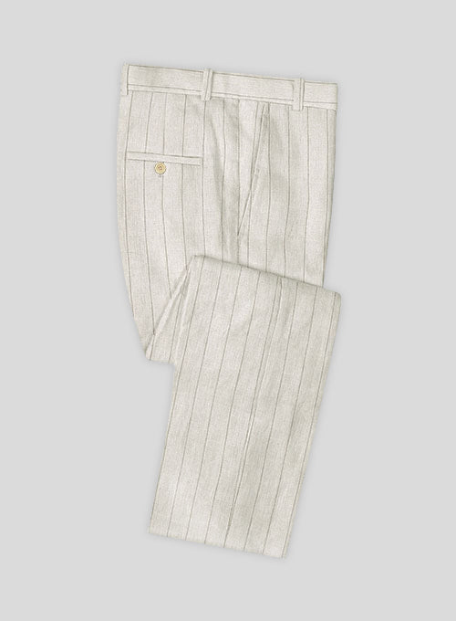 Italian Linen Tato Stripe Pants - StudioSuits