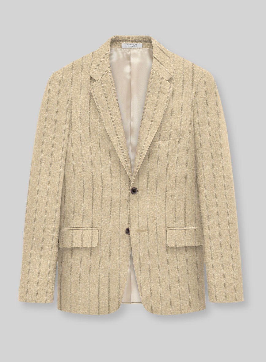 Italian Linen Tuscany Stripe Jacket - StudioSuits