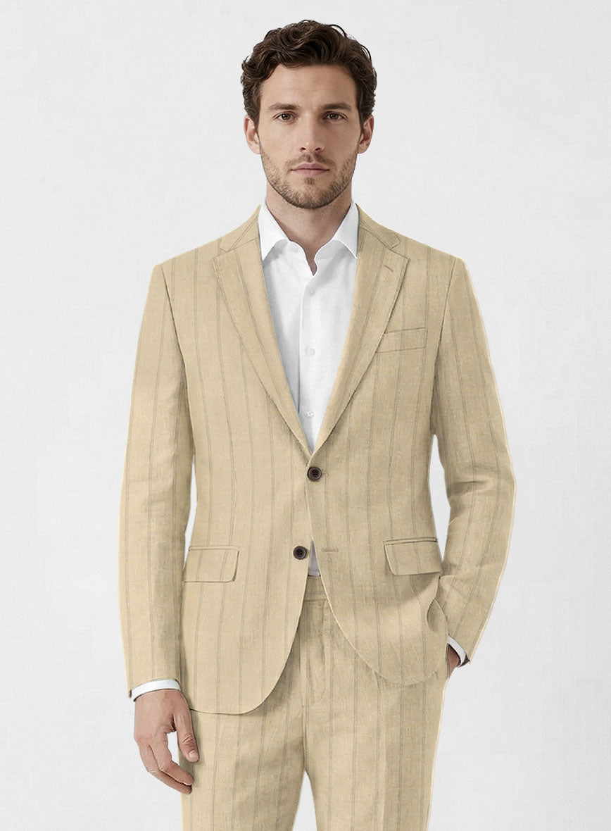 Italian Linen Tuscany Stripe Jacket - StudioSuits