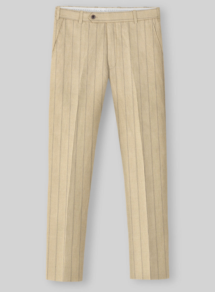 Italian Linen Tuscany Stripe Pants - StudioSuits