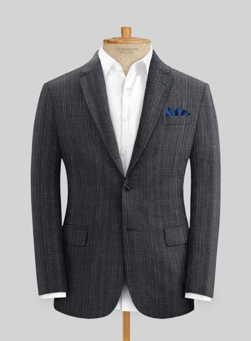 Italian Linen Twilight Dark Blue Jacket - StudioSuits