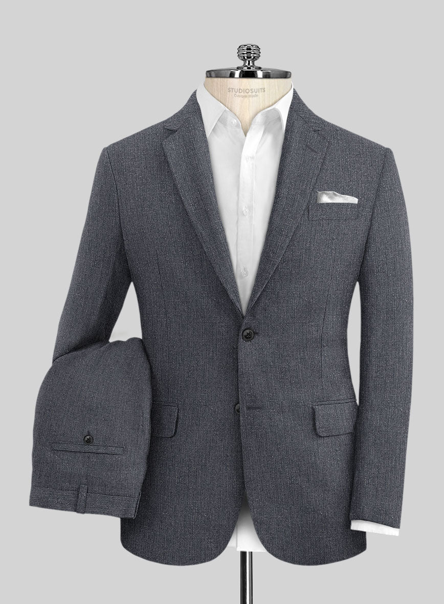 Italian Linen Zod Blue Suit - StudioSuits