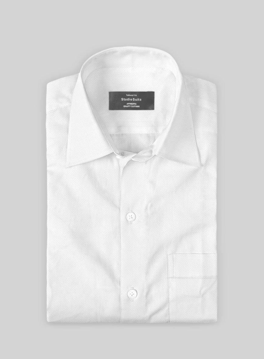 Italian Lombardo Braid White Shirt - StudioSuits
