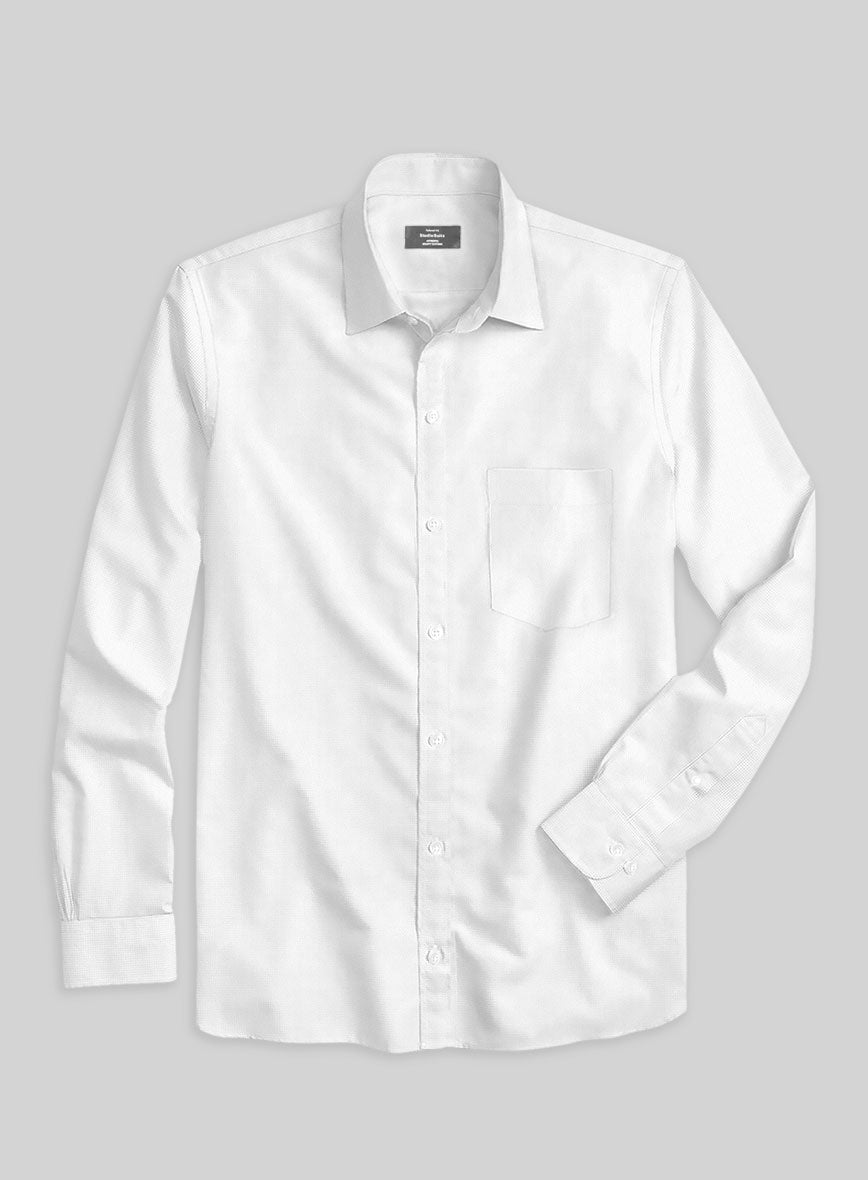 Italian Lombardo Braid White Shirt - StudioSuits