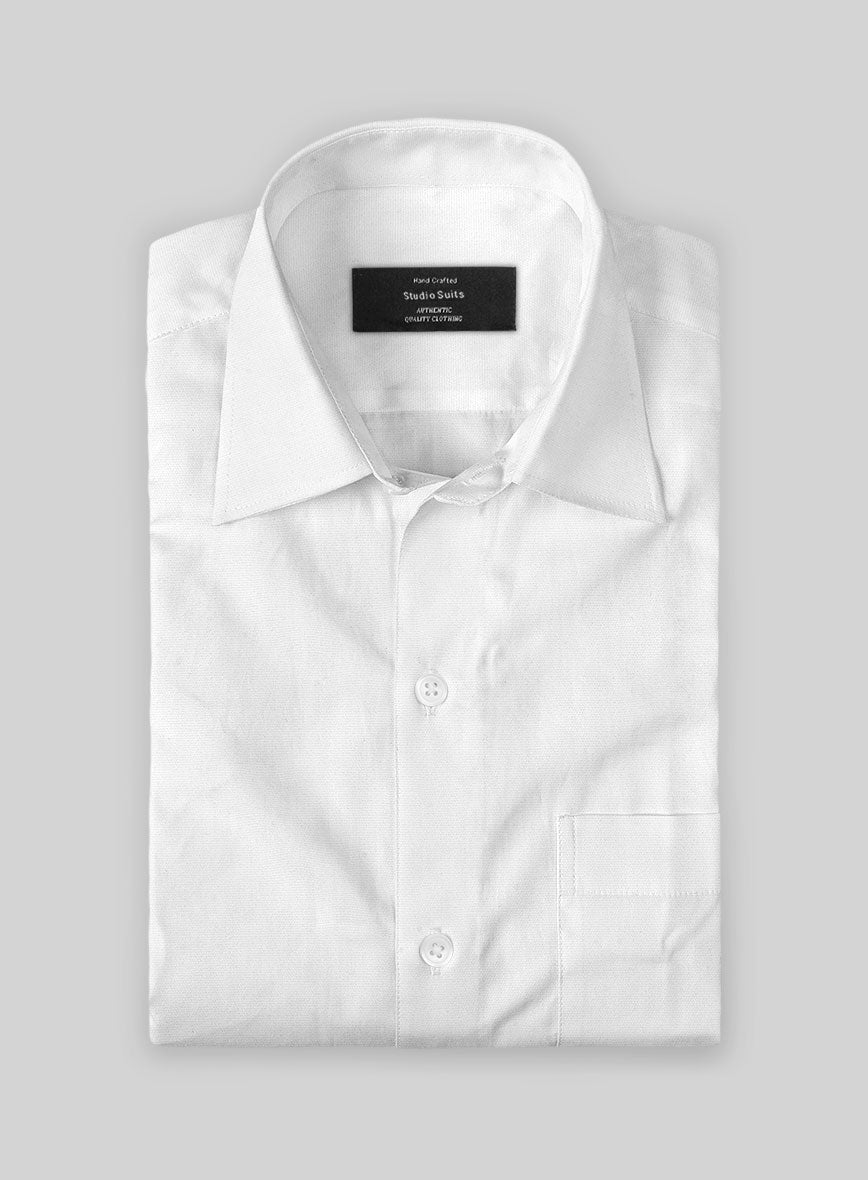 Italian Lombardo Fine White Shirt - StudioSuits