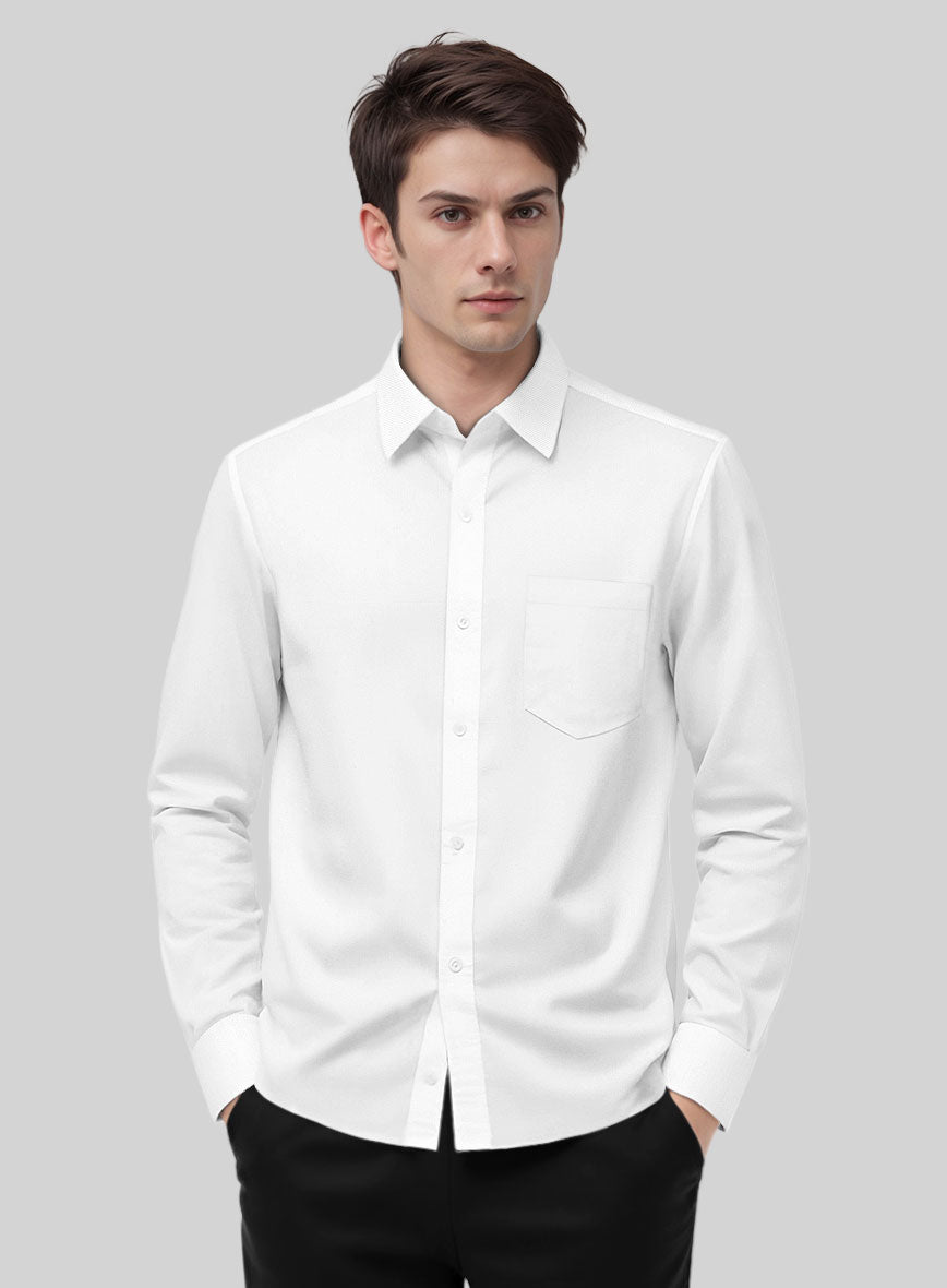 Italian Lombardo Fine White Shirt - StudioSuits