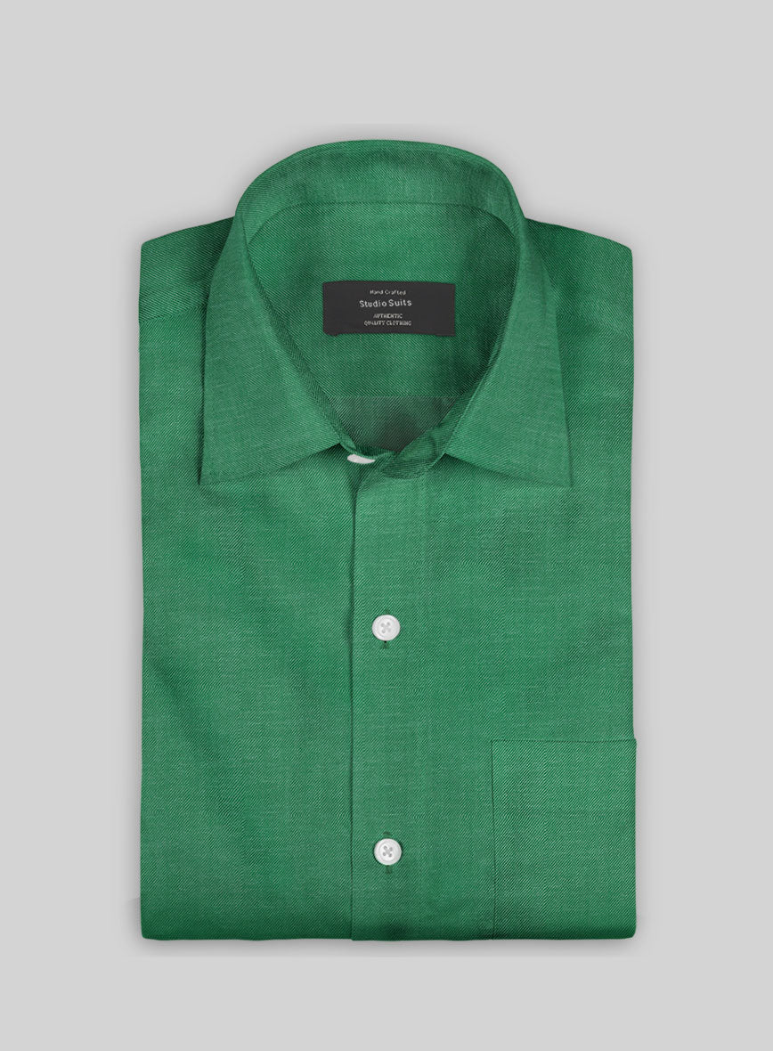 Italian Lombardo Green Shirt - StudioSuits