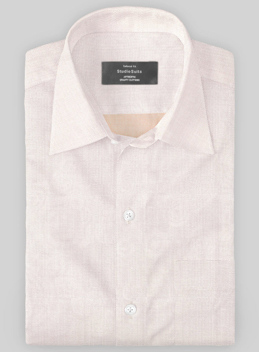 Italian Lombardo Rib Rose Beige Shirt - StudioSuits