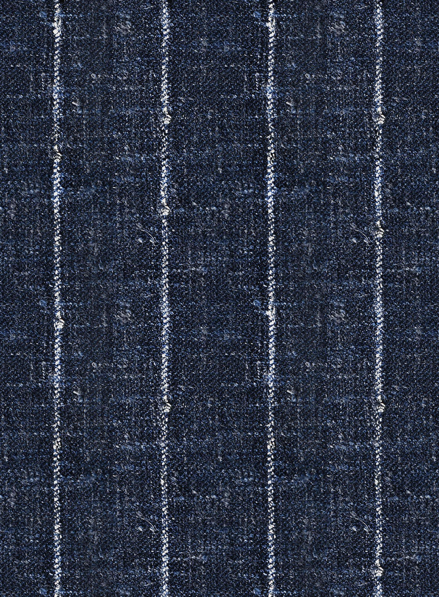 Maestro Lumel Silver Stripe Linen Wool Silk Jacket - StudioSuits