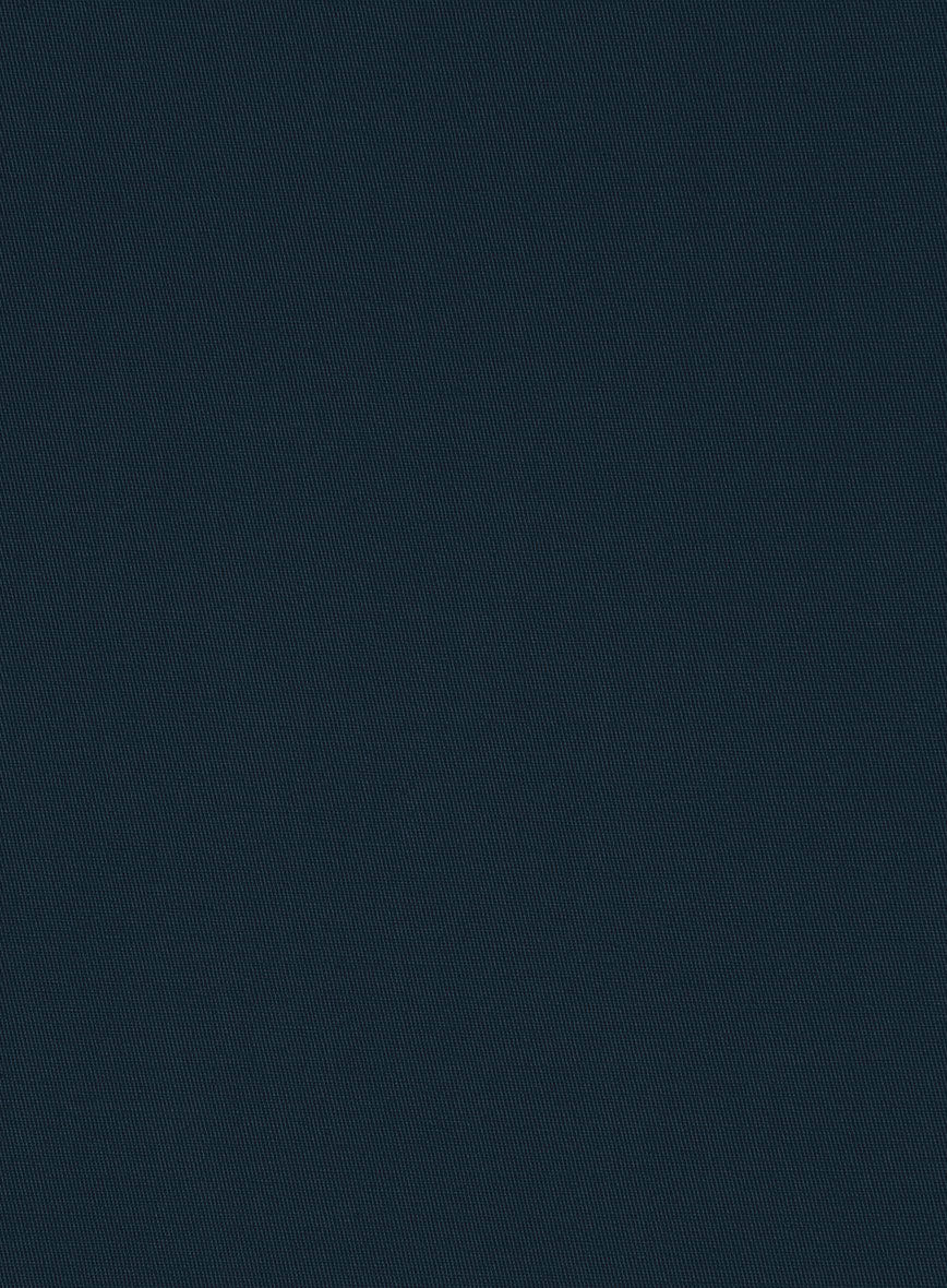 Italian Marine Blue Cotton Stretch Pants - StudioSuits