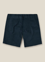 Italian Marine Blue Cotton Stretch Shorts - StudioSuits