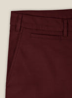 Italian Maroon Cotton Stretch Shorts - StudioSuits