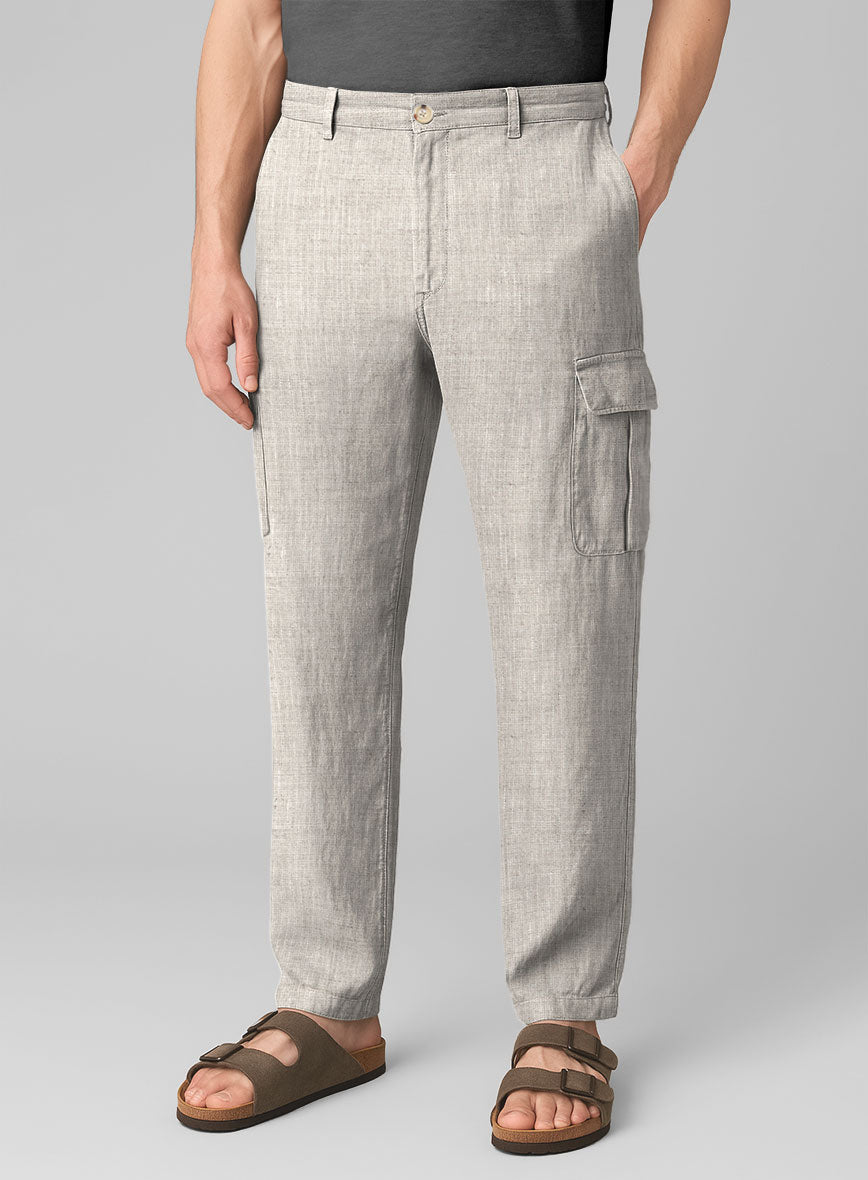 Italian Meadow Linen Cargo Pants - StudioSuits