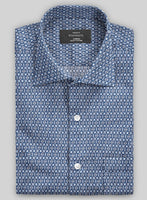 Italian Medallion Blue Summer Linen Shirt - StudioSuits