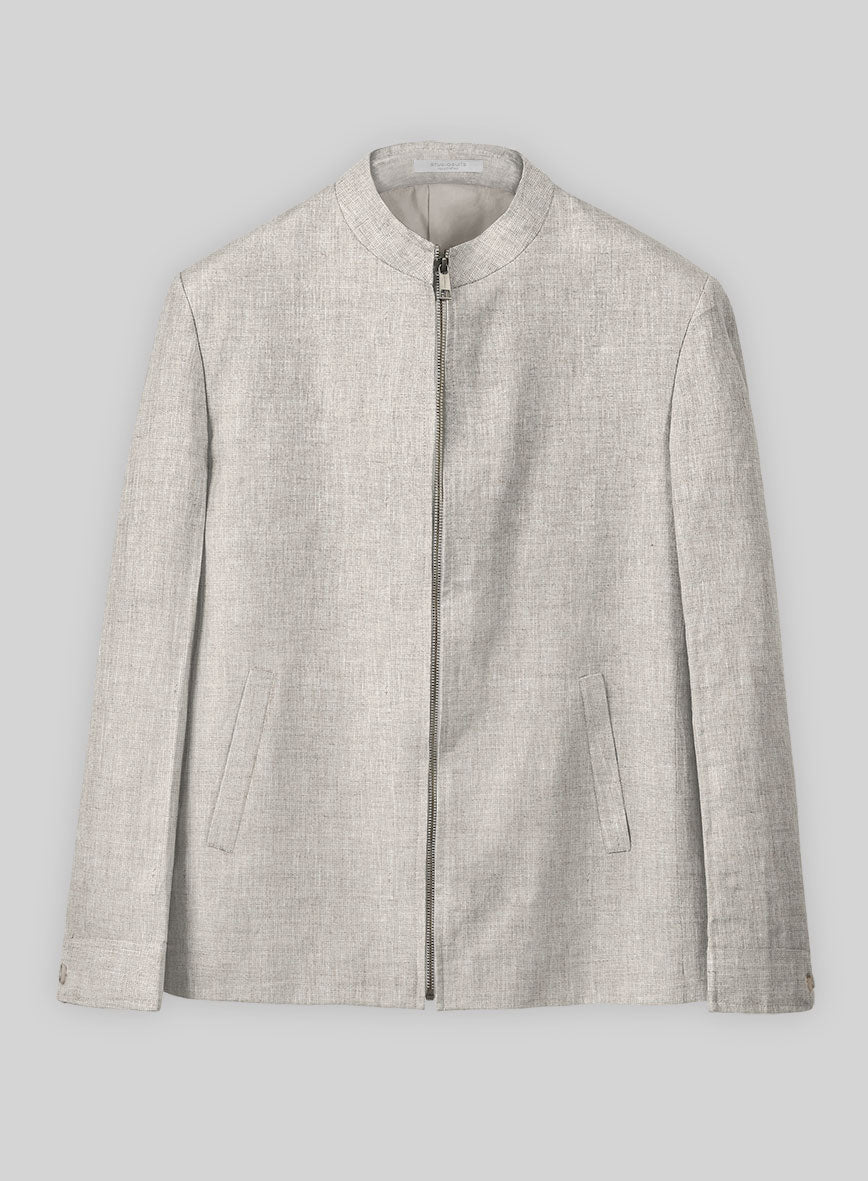 Italian Meadow Linen Zipper Jacket - StudioSuits