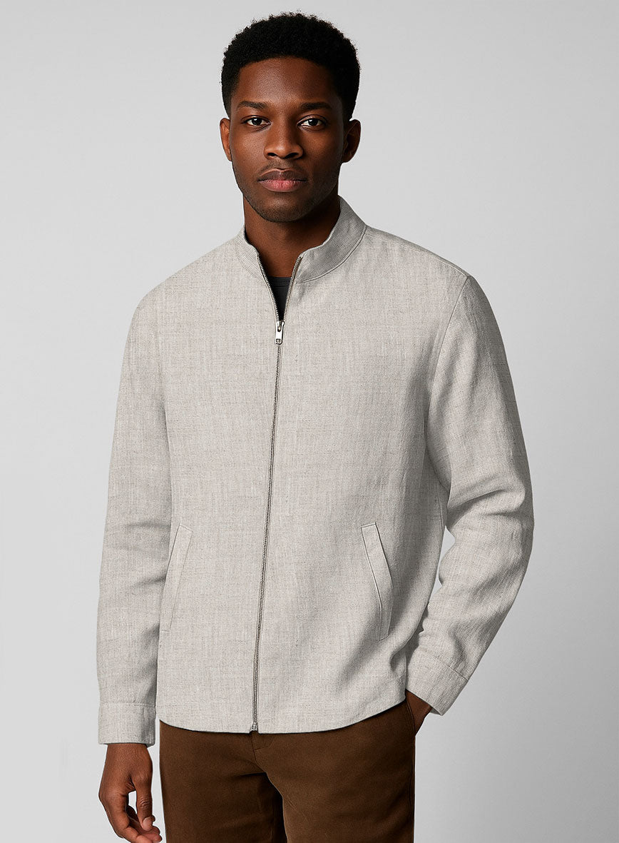 Italian Meadow Linen Zipper Jacket - StudioSuits