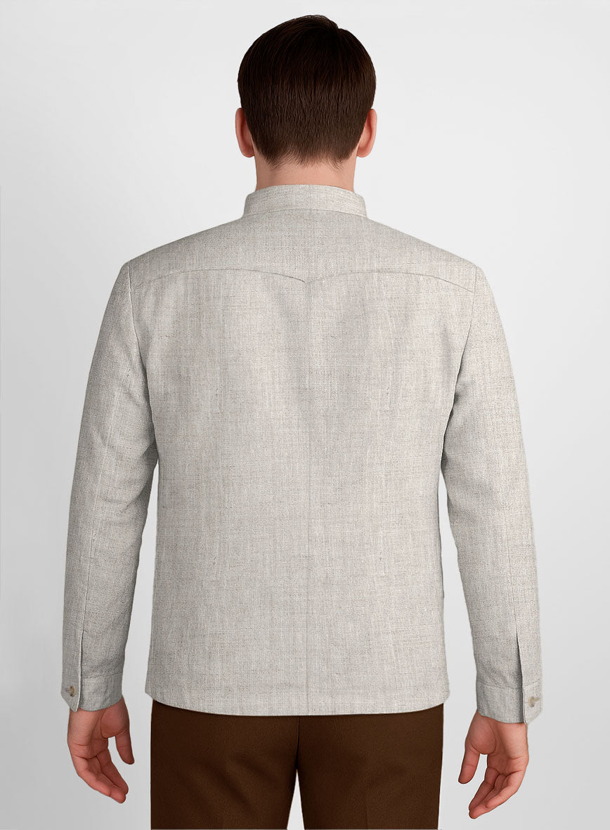 Italian Meadow Linen Zipper Jacket - StudioSuits