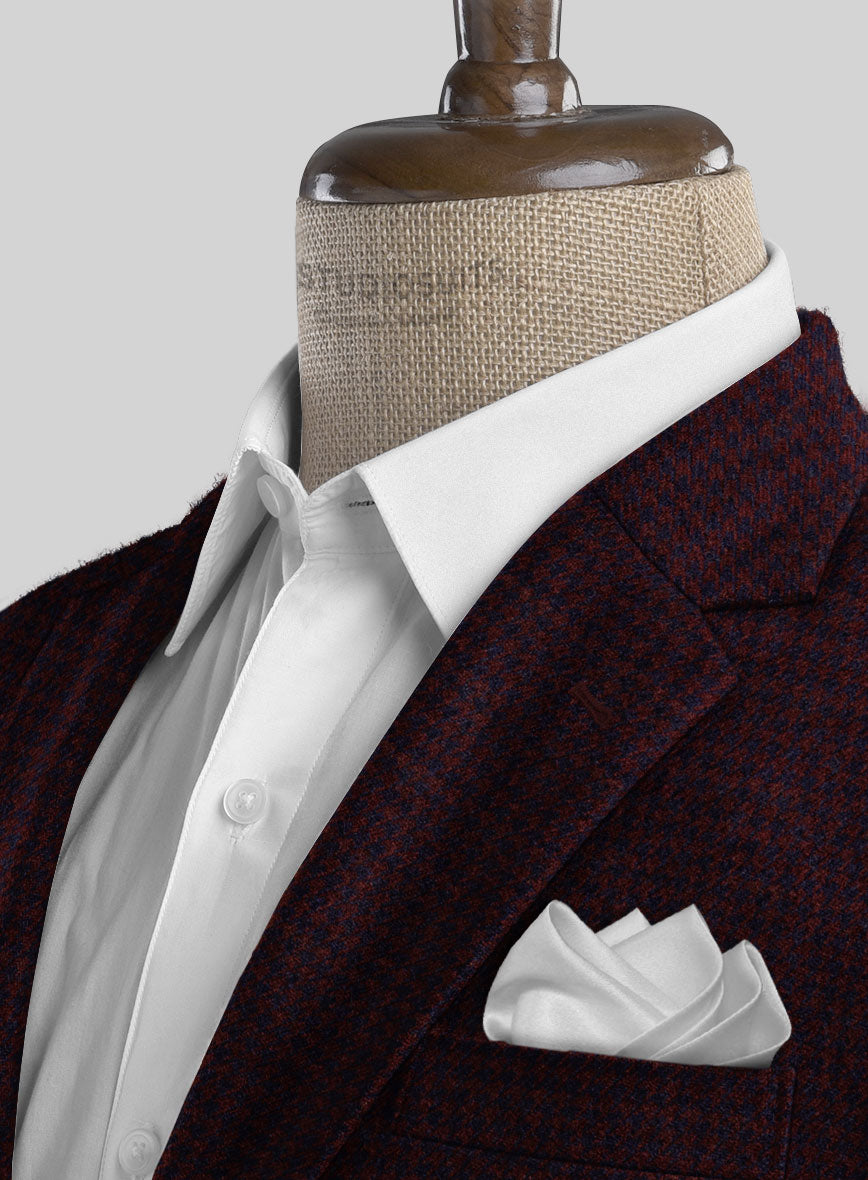 Italian Merlot Houndstooth Tweed Suit - StudioSuits