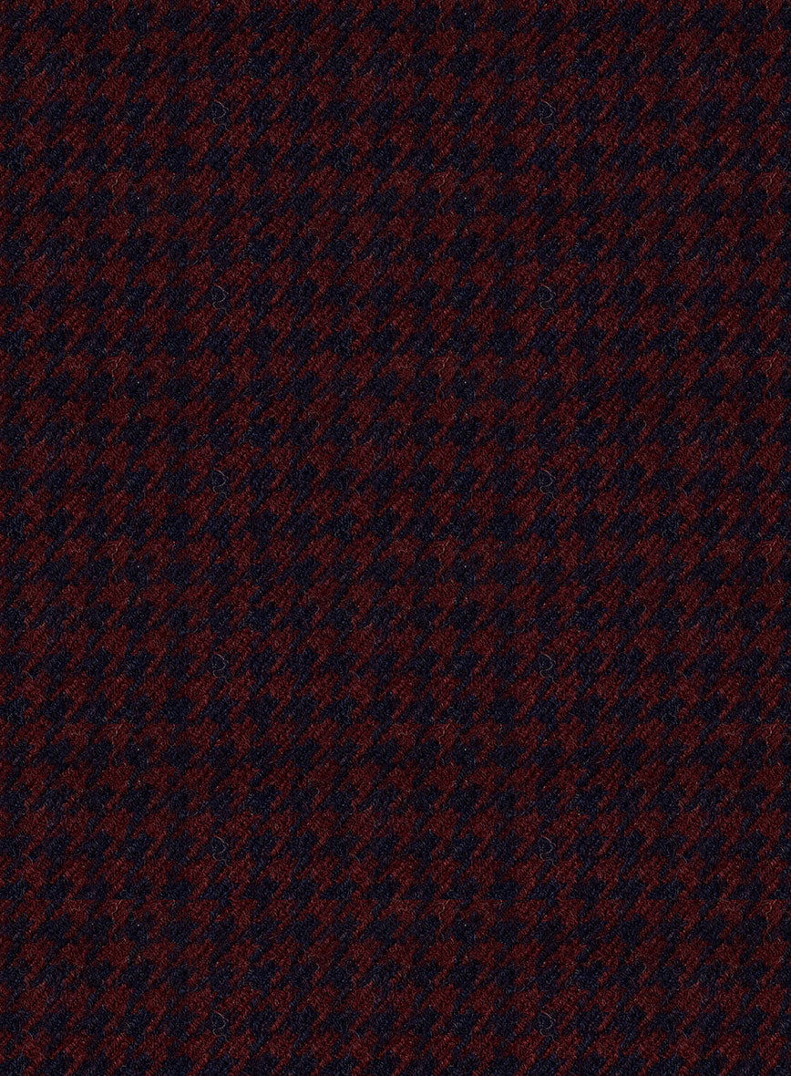 Italian Merlot Houndstooth Tweed Suit - StudioSuits