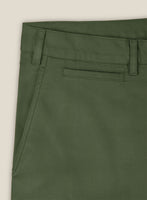 Italian Military Green Cotton Stretch Shorts - StudioSuits