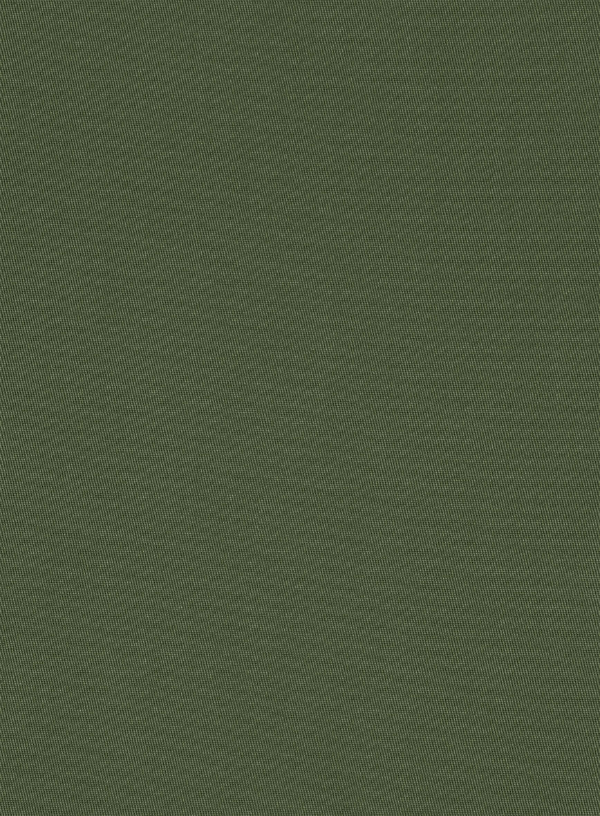 Italian Military Green Cotton Stretch Shorts - StudioSuits