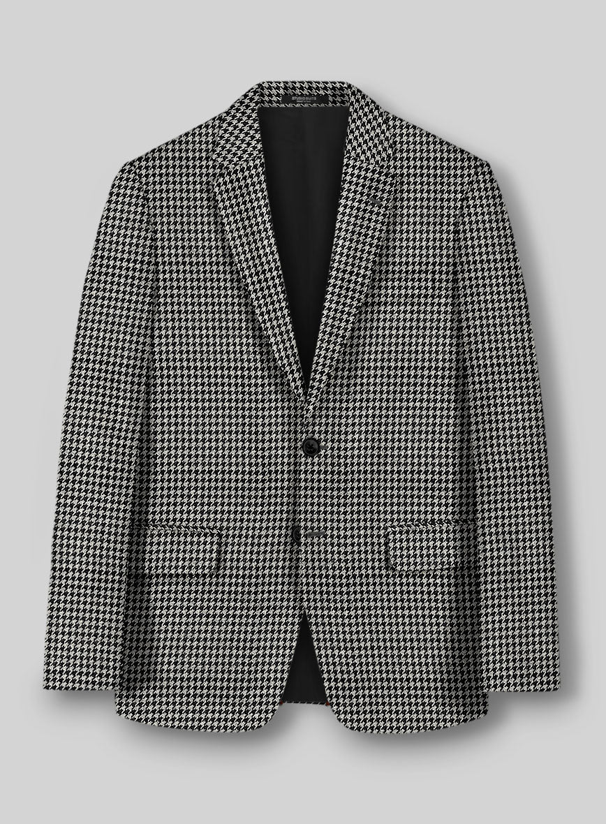 Italian Mini Black & White Houndstooth Tweed Jacket - StudioSuits