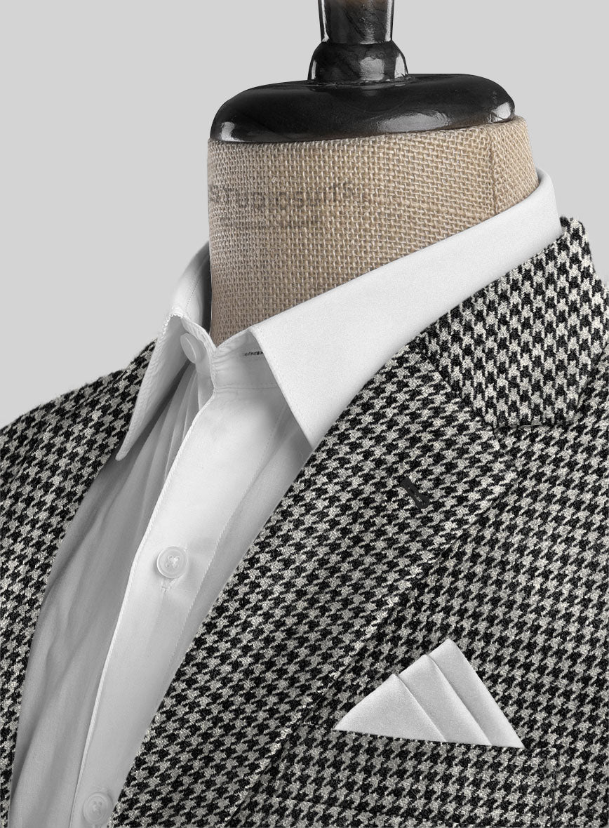 Italian Mini Black & White Houndstooth Tweed Jacket - StudioSuits