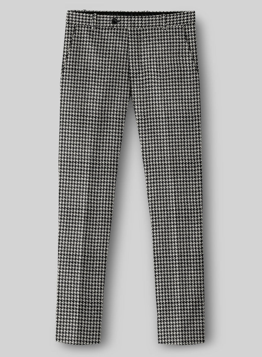 Italian Mini Black & White Houndstooth Pants - StudioSuits