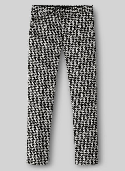 Italian Black & White Houndstooth Tweed Pants – StudioSuits
