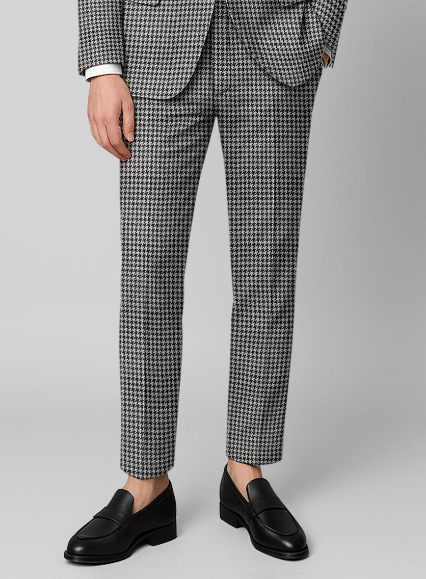 Italian Mini Black & White Houndstooth Pants - StudioSuits