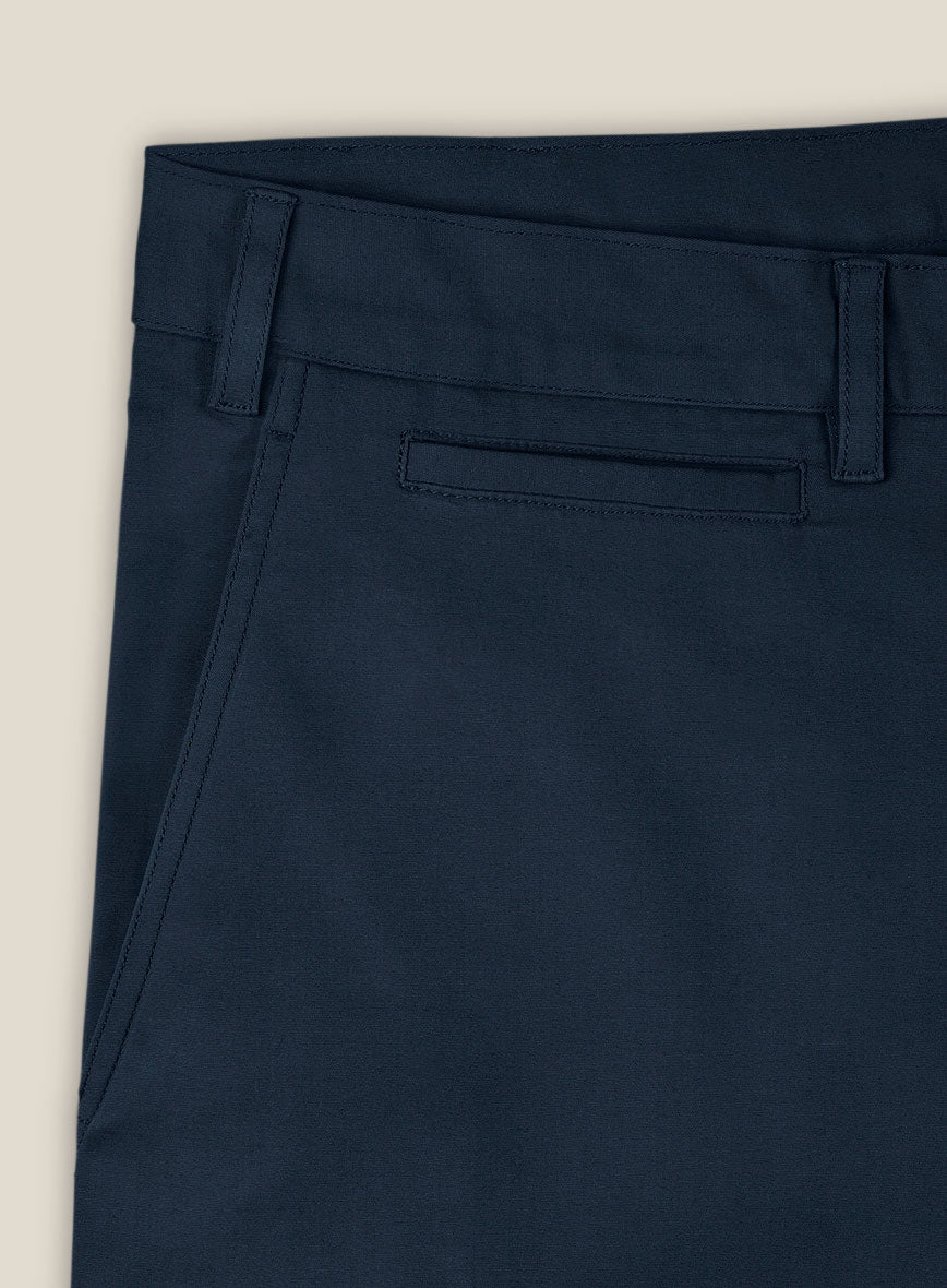 Italian Mirage Blue Cotton Stretch Shorts - StudioSuits