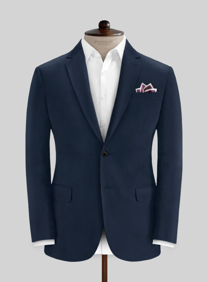 Italian Mirage Blue Cotton Stretch Suit - StudioSuits