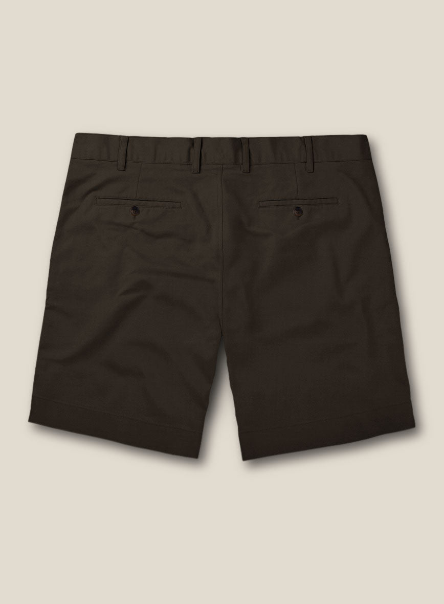 Italian Mocha Brown Cotton Stretch Shorts – StudioSuits