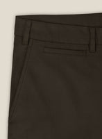 Italian Mocha Brown Cotton Stretch Shorts - StudioSuits