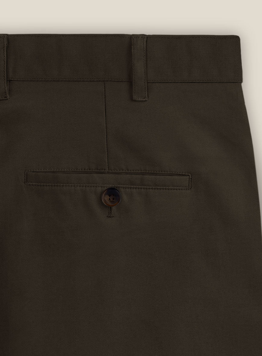 Italian Mocha Brown Cotton Stretch Shorts - StudioSuits