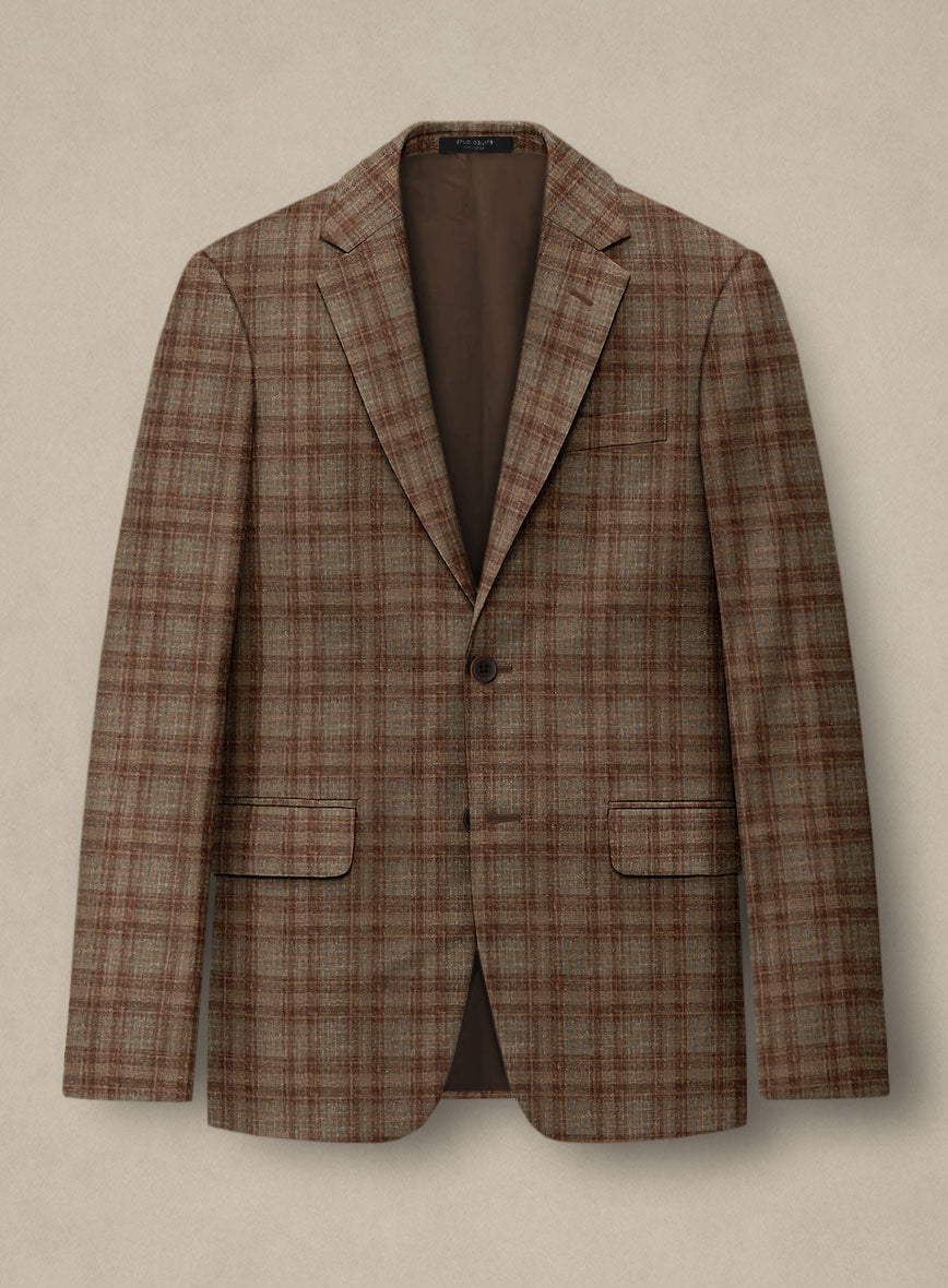 Italian Murano Basto Brown Wool Linen Silk Suit - StudioSuits