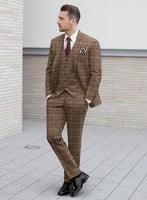 Italian Murano Basto Brown Wool Linen Silk Suit - StudioSuits